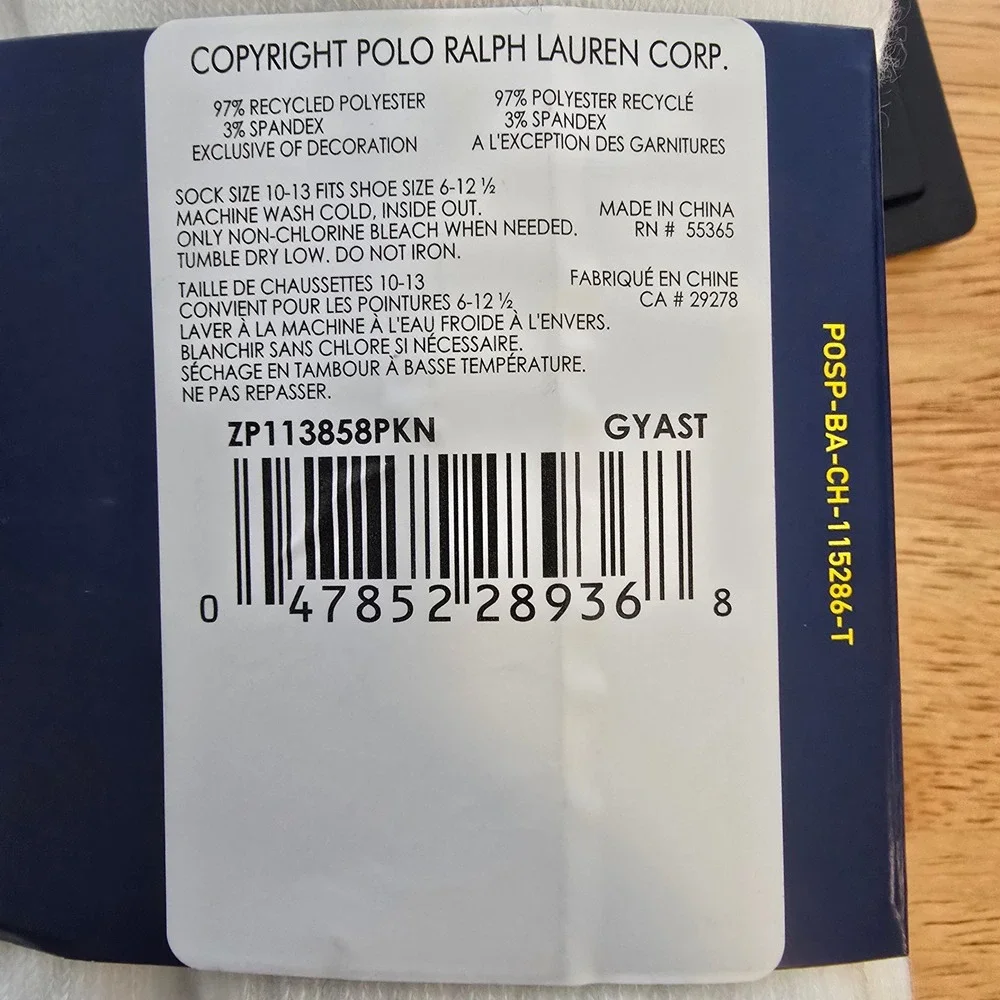 Polo Ralph Lauren Mens 4 Pair Low Cut Socks Grey White Pony Logo‎ ZP113858PKN